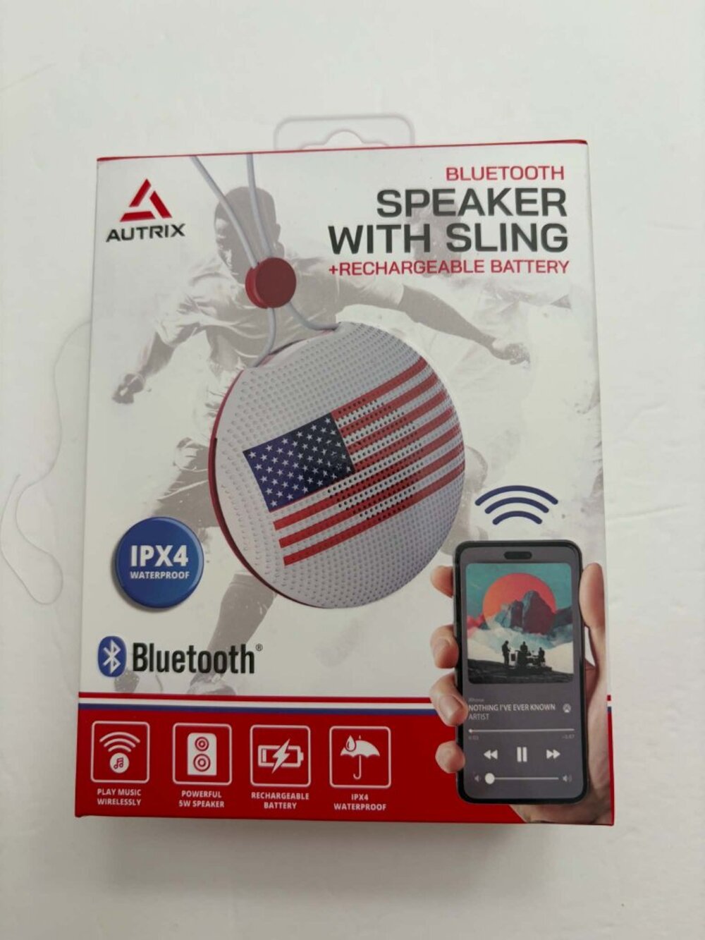 NIB- Portable Altrics Bluetooth American Flag Speaker